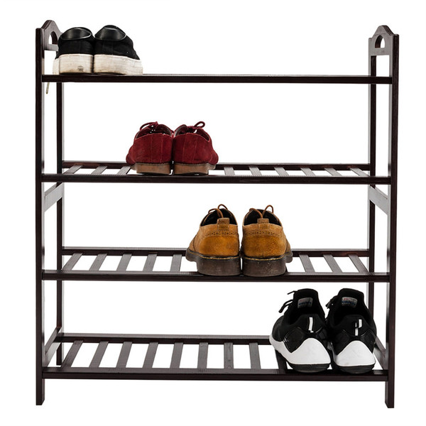 US Bamboo Shoe Rack with Handles12-batten 4 Tiers Multipurpose for Shoes Towels Books K484-PHO_0V9JAC8K_US