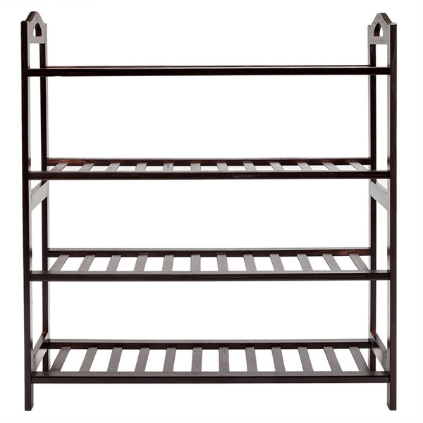 US Bamboo Shoe Rack with Handles12-batten 4 Tiers Multipurpose for Shoes Towels Books K484-PHO_0V9JAC8K_US