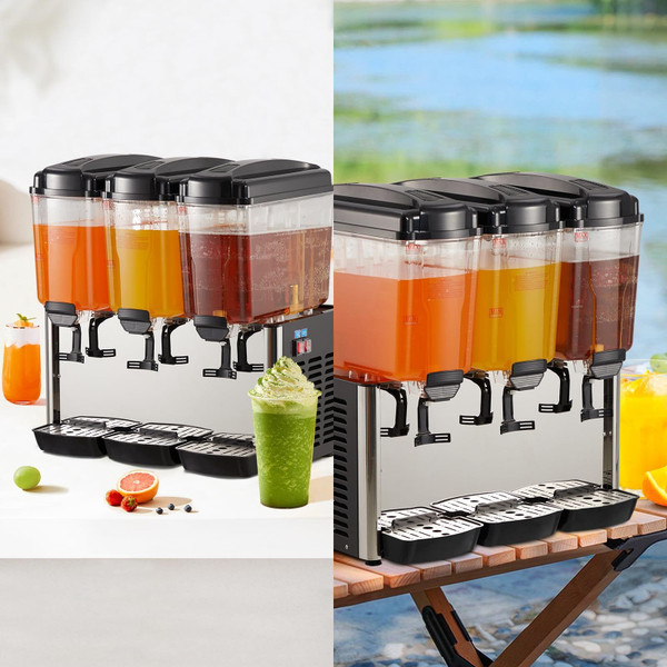 US GARVEE 54L Commercial Cold Beverage Dispenser 350W Stainless Steel Ice Tea Drink Dispenser Black K484-PHO_0YIG9TX7_US