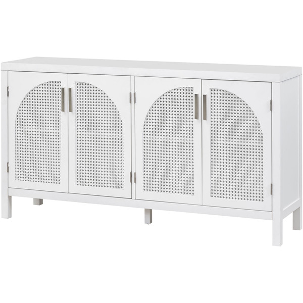 US Sideboard Cabinet With Rattan Door Metal Handles Adjustable Shelves 333lbs Load Capacity Multifu K484-PHO_11Z32QGJ_US