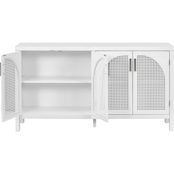 US Sideboard Cabinet With Rattan Door Metal Handles Adjustable Shelves 333lbs Load Capacity Multifu K484-PHO_11Z32QGJ_US