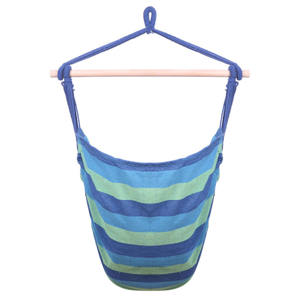 US Cotton Canvas Hanging Rope  Chair With Pillow Stripe Style Home Decoration Blue K484-PHO_0RT65TFP_US