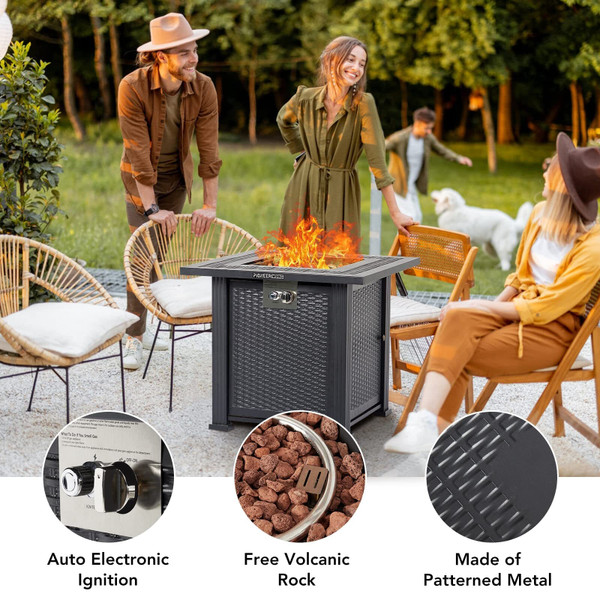 US PIONEERWORKS 28 Inch Propane Fire Pit Table 50000BTU Rectangle Fire Table With Cover K484-PHO_0WCU7XQ6_US