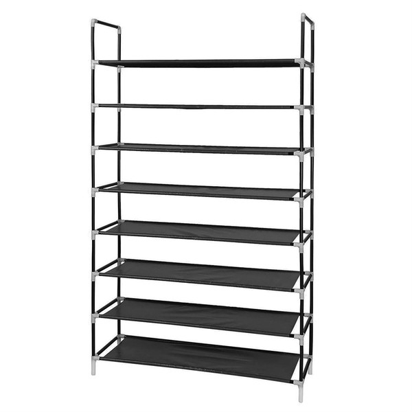 US 100cm 8 Layers Shoe Rack Extra Wide Portable Combined Simple Shoe Rack Black K484-PHO_0VJ25GJY_US