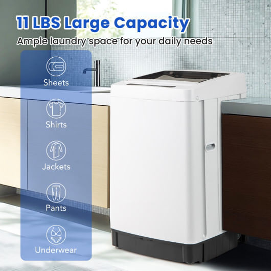 Full-Automatic Washing Machine Washer and Spin Combo-White - Color: White D681-FP10849WH