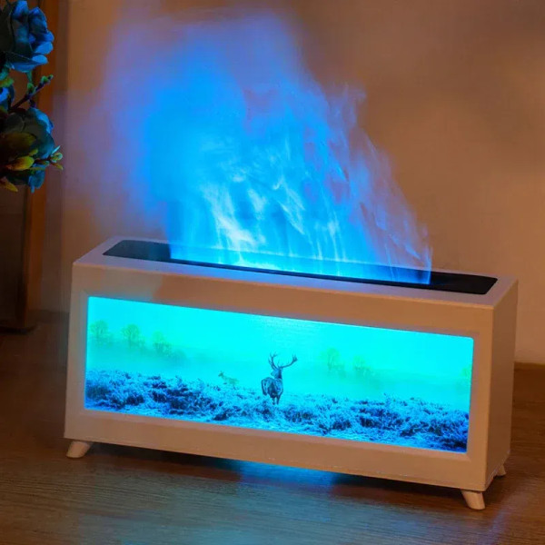 Color: Rust Red, Plug Type: EU - Home Fragrance Diffuser Simulated Fireplace Realistic Flames Aroma F640-12000044448376428