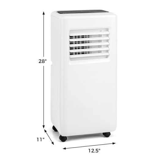 3-in-1 8000 BTU Portable Air Conditioner with Remote Control-White - Color: White D681-FP10577US-WH