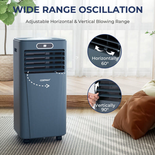 8000BTU 3-in-1 Portable Air Conditioner with Remote Control-Dark Blue - Color: Dark Blue D681-FP10119US-DB