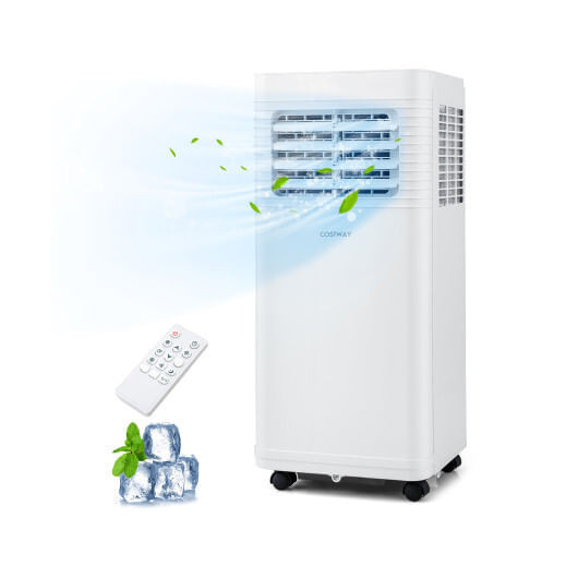 8000 BTU Portable Air Conditioner 3 in 1 AC Unit with Fan and Dehumidifier - Color: White - Size: 8 D681-FP10739US-WH