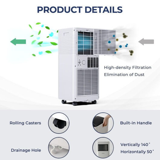 10000 BTU Air Cooler with Fan and Dehumidifier Mode-Black - Color: Black D681-FP10111US-BK