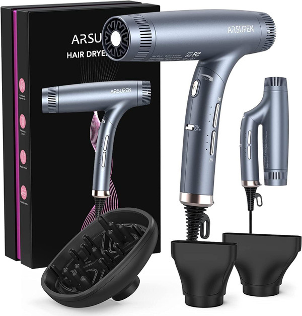 US GARVEE ARSUPEN Professional Hair Dryer Lightweight Foldable Dual Ionic Blow Dryer High Speed for K484-PBE_0BO7S3SH_US