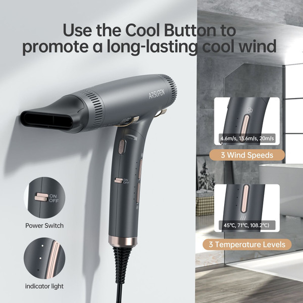 US GARVEE ARSUPEN Professional Hair Dryer Lightweight Foldable Dual Ionic Blow Dryer High Speed for K484-PBE_0BO7S3SH_US