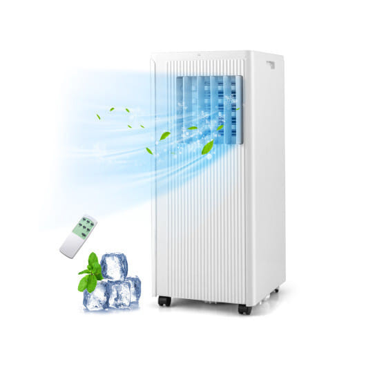 10000 BTU Portable Air Conditioner Cools up to 350 Sq wth 24H Timer - Color: White D681-FP10748US-WH