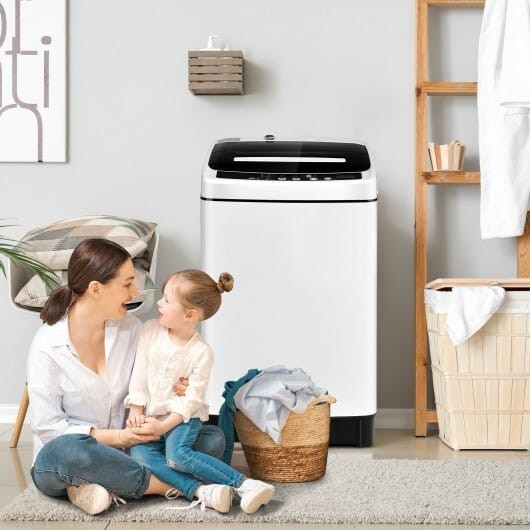 Full-Automatic Washing Machine 1.5 Cubic Feet 11 LBS Washer-White - Color: White D681-EP24896WH