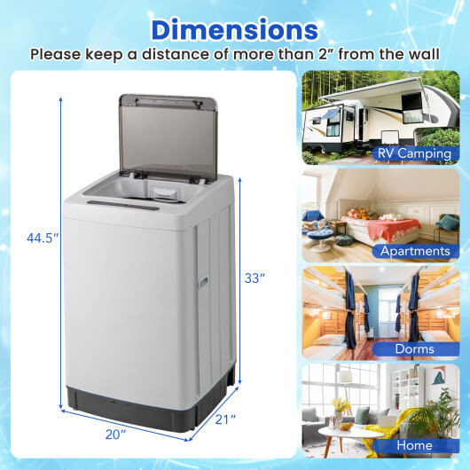 Full-Automatic Washing Machine Washer and Spin Combo-Grey B593-FP10849