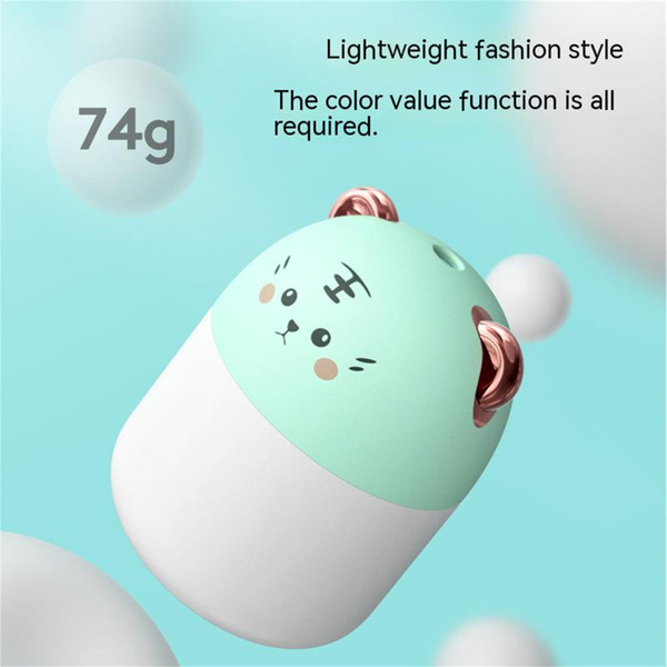 Portable Led Mini Humidifier 250ml Cartoon Cat Tiger Office Home Mist Purifier Night Light White K484-PHO_0X8IJ874