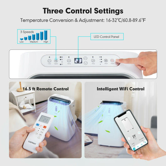 14000 BTU Portable Air Conditioner with APP and WiFi Control-White B593-FP10116US
