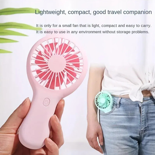 Color: Blue - 800mAh Mini Portable Pocket Handheld Fan USB Charging Rechargeable Cool Air Travel Co F640-12000037963398297