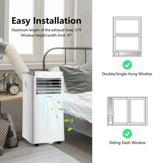 8000 BTU 3-in-1 Portable Air Conditioner with Remote Control-White B593-FP10122US