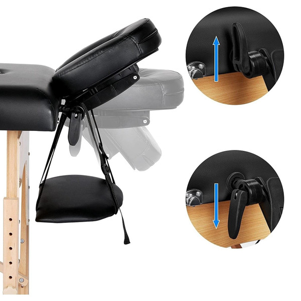 Black Adjustable Portable Massage Folding Table Q280-ACMO1280