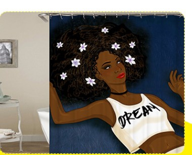 Size: 180x200, Style: yl0447# - African girl digital print shower curtain Q119-CJJJJFCL00006-180x200-yl0447