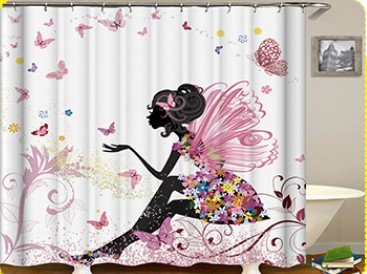 Size: 165x180, Style: yl0580# - African girl digital print shower curtain Q119-CJJJJFCL00006-165x180-yl0580