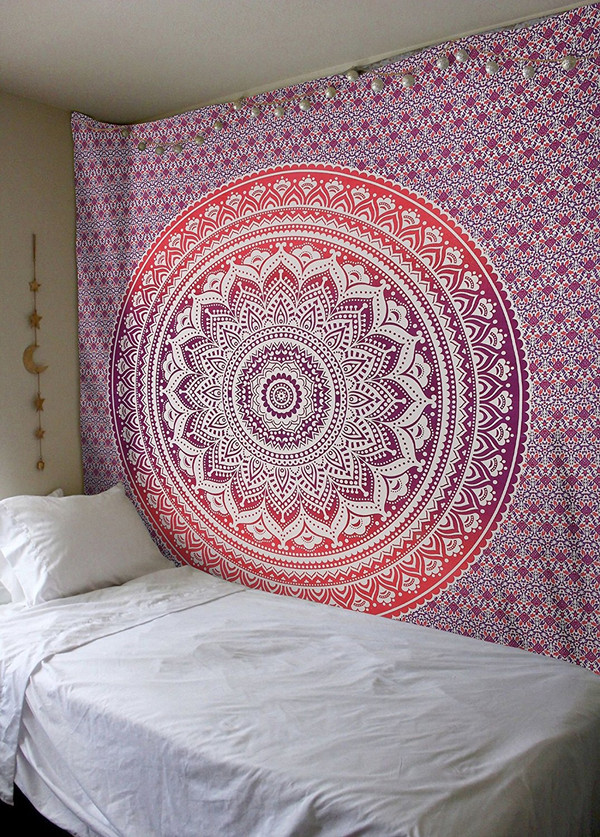 Color: Purple, Size: 180x230 - Tapestry Bedroom Hanging Cloth Mandala Flower Digital Printing Amazo Q119-CJCL121760012LO