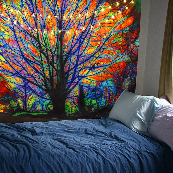 Color: Forest tapestry, Size: 150x200cm - Colorful tree forest tapestry Q119-CJJJJFCL00297-Forest tapestry-150x200cm