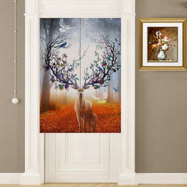Honana WX-409 Cotton Linen Decorative Door Curtain Noren Doorway Room Divider For Bedroom Kitchen C122-1243229