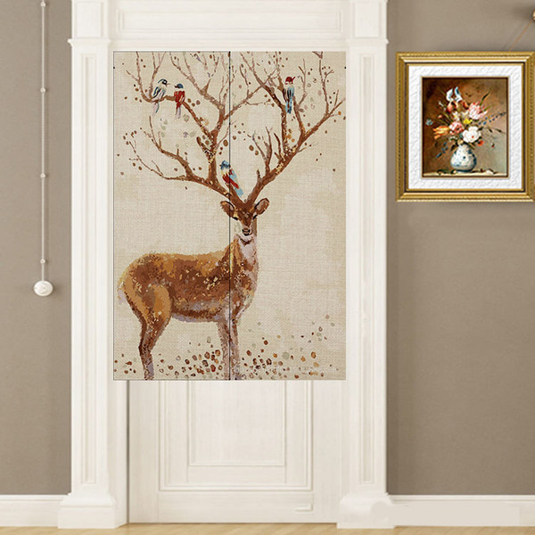 Honana WX-409 Cotton Linen Decorative Door Curtain Noren Doorway Room Divider For Bedroom Kitchen C122-1243229
