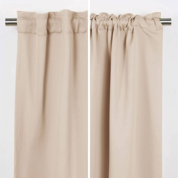 52 x 96 inch Solid Beige Cream Thermal Blackout Curtain Panels - Set of 2 Q280-BSTRPC295375146
