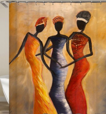 Size: 165x180, Style: yl0457# - African girl digital print shower curtain Q119-CJJJJFCL00006-165x180-yl0457