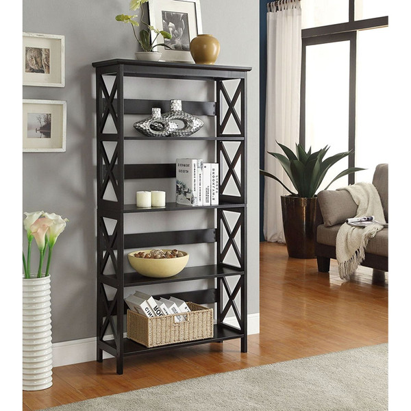 Glossy Black 5-Shelf Bookcase Q280-COFTB19848521