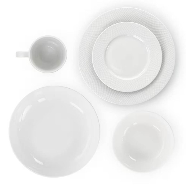 18-Piece White Porcelain Dinnerware Set with Plates Bowls Mugs - Service for 4 Q280-ETPMWDS4412536871
