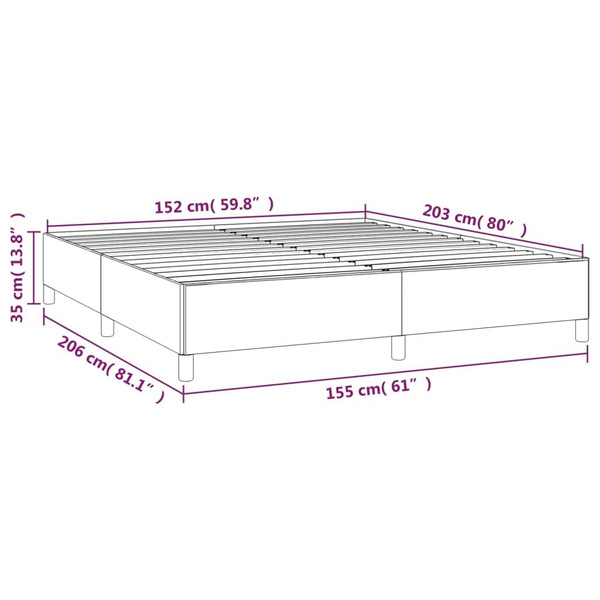  Bed Frame Dark Gray Polyester Queen Bed Frame Rectangular A949-347207
