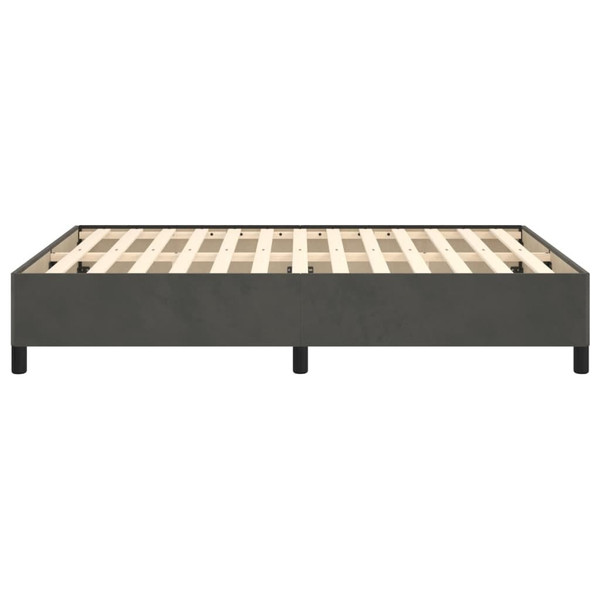  Bed Frame Dark Grey Velvet, Plywood, Engineered wood Full Storage A949-347355