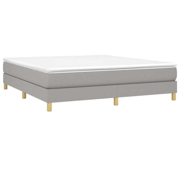  Bed Frame Light Grey 100% Polyester, Plywood, Engineered Wood A949-3120658