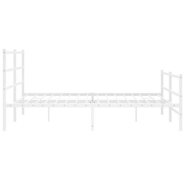  Bed Frame White Steel Full Bed Frame Rectangular Modern A949-355438