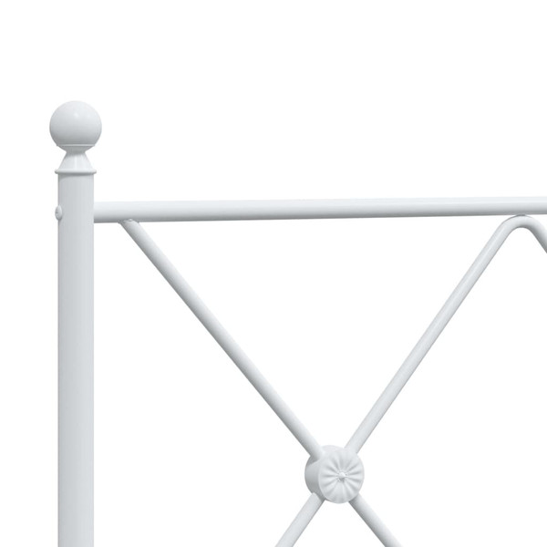  Bed Frame White Powder-Coated Steel King Size Modern Bed Frame A949-376553