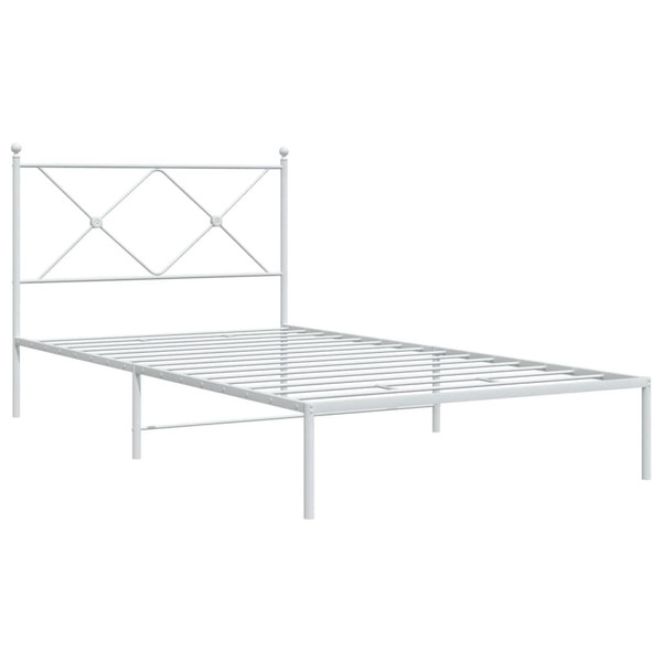  Bed Frame White Powder-coated steel Single Durable Bed Frame A949-376546