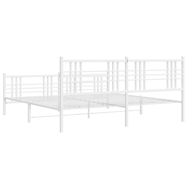  Bed Frame White Steel Double Bed Frame Rectangular A949-376397