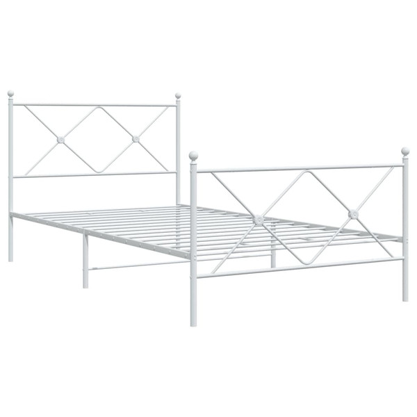  Bed Frame White Steel 39.4 x 78.7 in Bed Frame Rectangular A949-376564