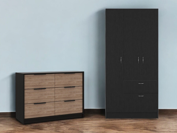 Two Piece Brown and Black Bedroom Set N270-530255