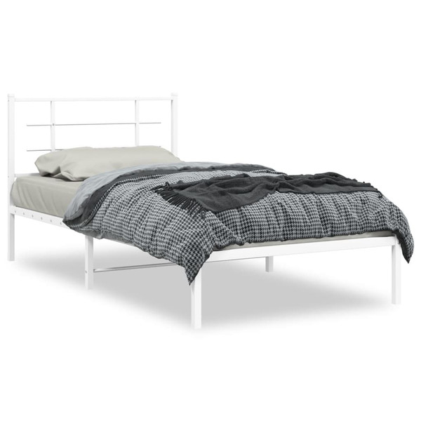  Bed Frame White Powder-coated steel Single Bed Frame A949-355605