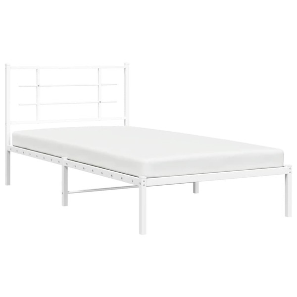  Bed Frame White Powder-coated steel Single Bed Frame A949-355605