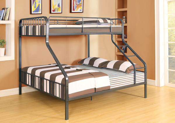 83" X 63" X 60" Gunmetal Twin Xl Over Queen Bunk Bed N270-285316