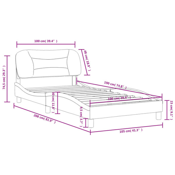  Bed Frame Light grey A949-3207800
