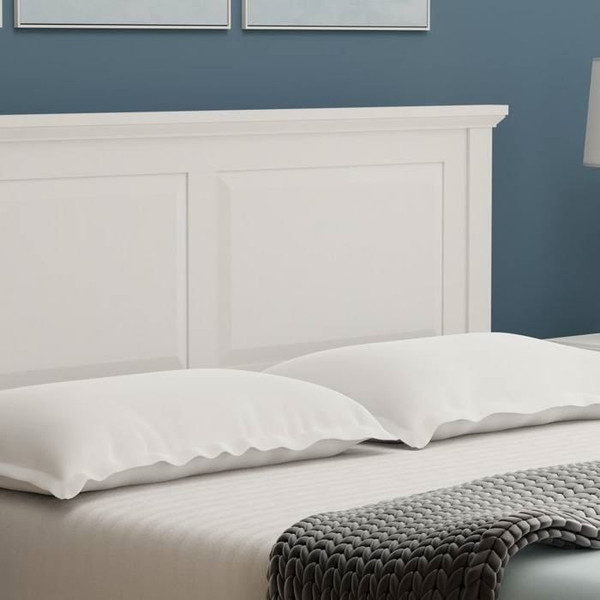 Full Traditional Solid Oak Wooden Platform Bed Frame with Headboard in White Q280-WHWA1981