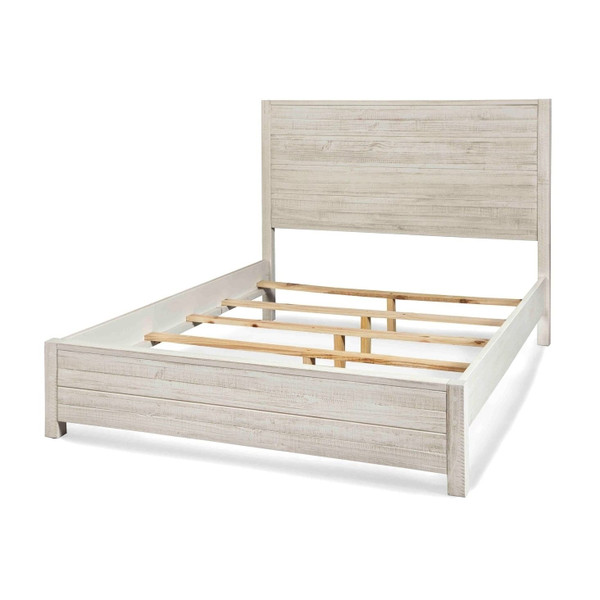FarmHome Off White Solid Pine Platform Bed in King Size Q280-KIOW4577