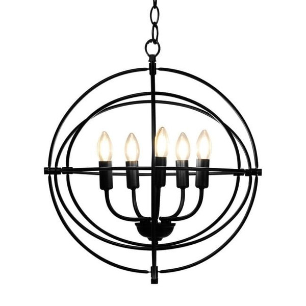 5 Light Brass Rustic Industrial Rotating Metal Chandelier Q280-COWA2055